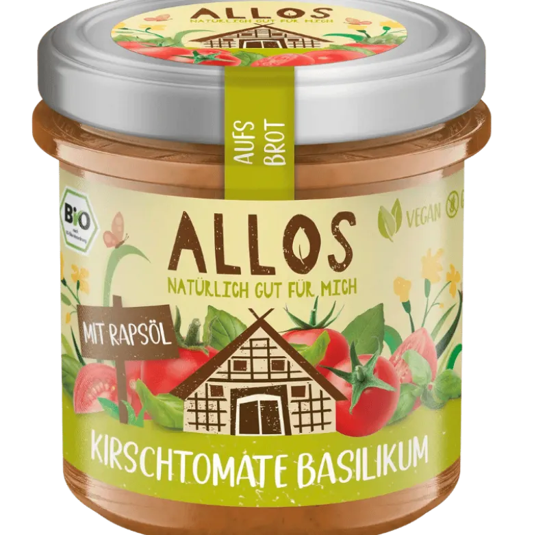 Allos Smørepålæg Auf´s Brot Cherrytomat-Basilikum Ø (140 g)