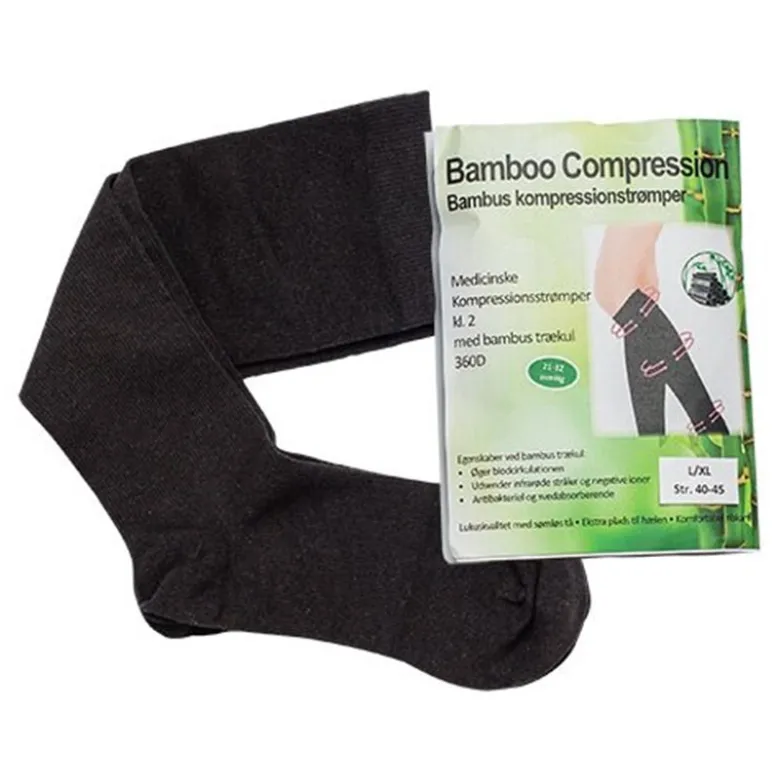 Bamboo Pro Bambus Kompressionsstrømper Str. L/XL (1 sæt)