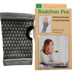 Bamboo Pro Carpal Handske Selvvarmende Str M (1 stk)