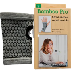 Bamboo Pro Carpal Handske Selvvarmende Str S (1 stk)