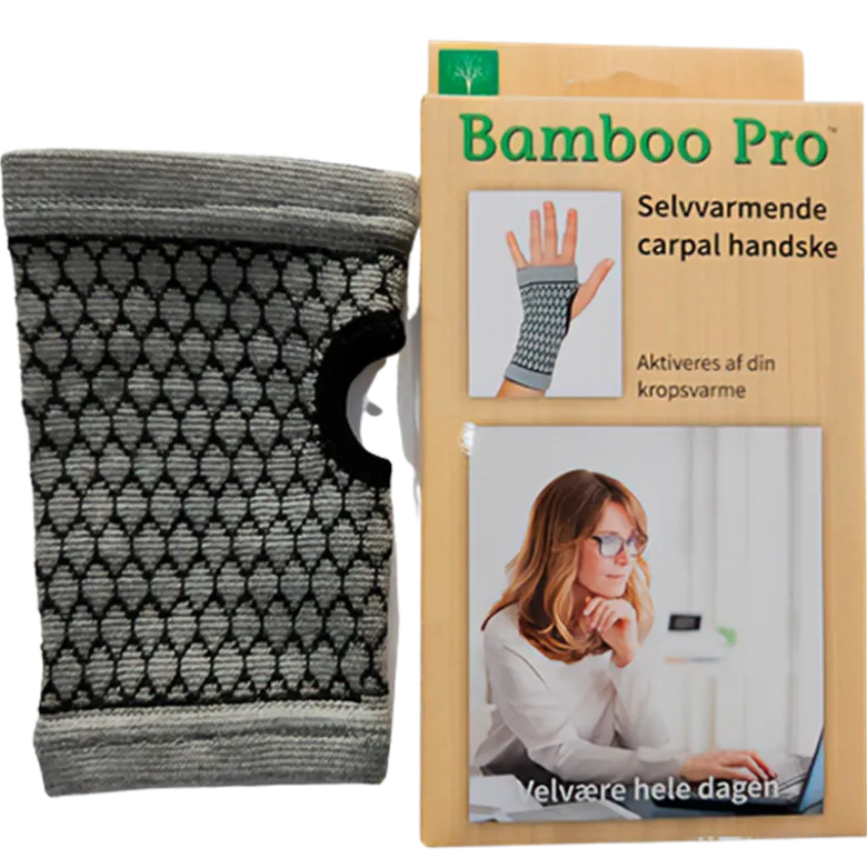 Bamboo Pro Carpal Handske Selvvarmende Str S (1 stk)