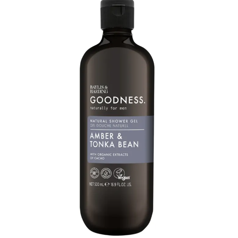 Baylis & Harding Goodness Men Amber & Tonka Bean Shower Gel (500 ml)