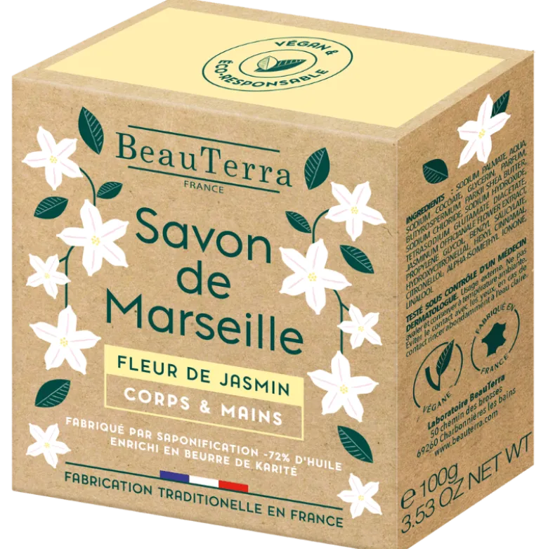 Beau Terra Marseille Sæbebar Jasmin Blomst (100 g)