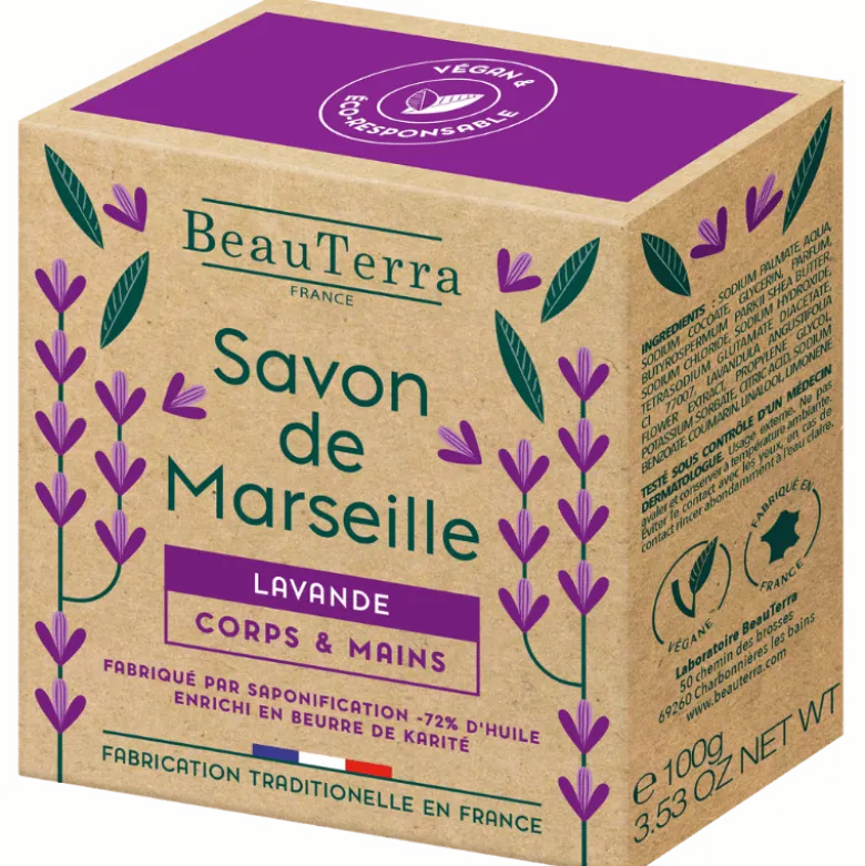 Beau Terra Marseille Sæbebar Lavendel (100 g)