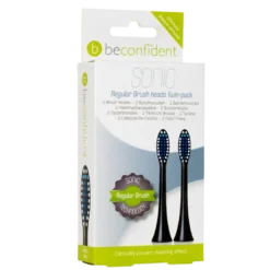 Beconfident Sonic Toothbrush Heads Regular Black (2 stk)