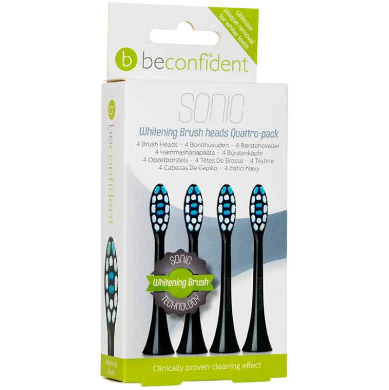 Beconfident Sonic Toothbrush Heads Whitening Black (4 stk)