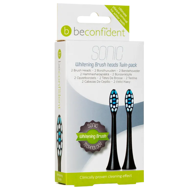 Beconfident Sonic Toothbrush Heads Whitening Black (2 stk)