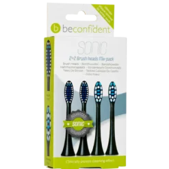 Beconfident Sonic Toothbrush Heads Mix Pack Black (2 x 2 stk)