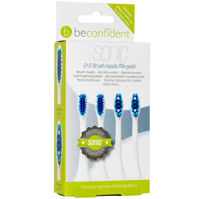 Beconfident Sonic Toothbrush Heads Mix Pack White (2 x 2 stk)