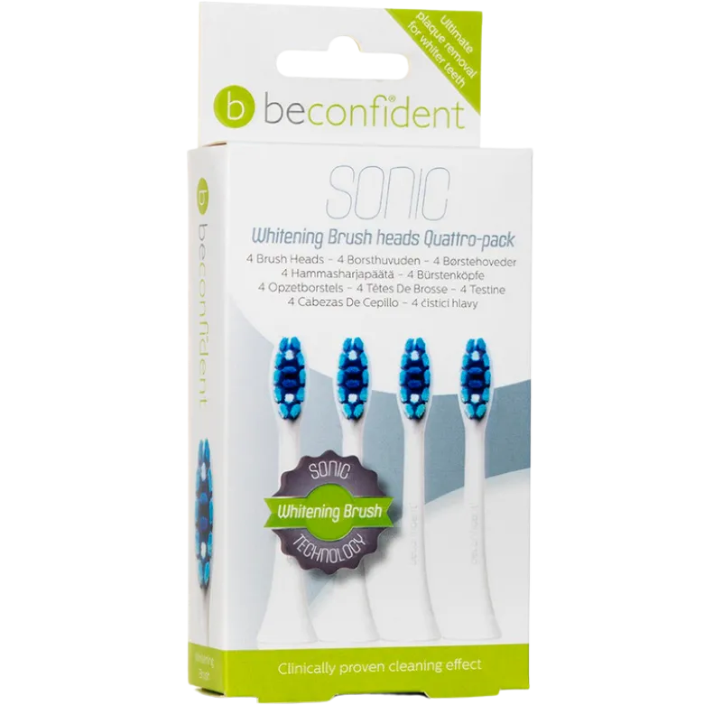Beconfident Sonic Toothbrush Heads Whitening White (4 stk)