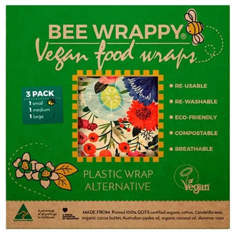 Bee Wrappy Vegan Food Wraps (3 pak)