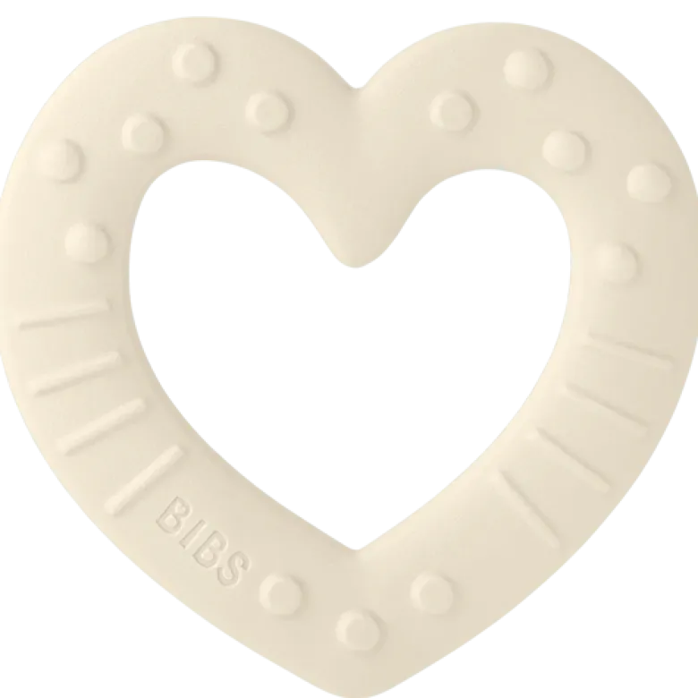Bibs Baby Bitie Heart Ivory (1 stk)
