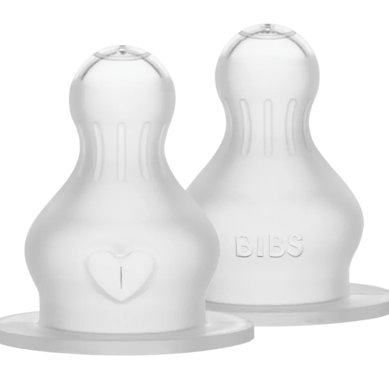Bibs Baby Bottle Nipple Round Silicone Thick Flow (2 stk)