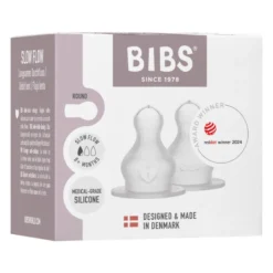 Bibs Baby Bottle Nipple Round Silicone Slow Flow (1 sæt)