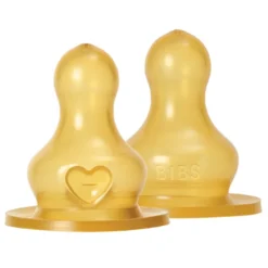 Bibs Baby Bottle Nipple Round Latex Fast Flow (1 sæt)
