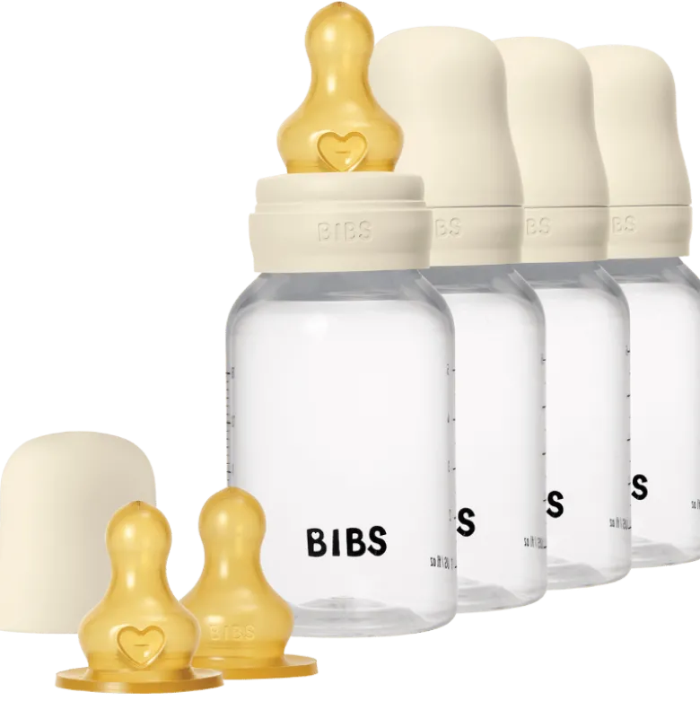 Bibs Baby Bottle Round Latex 150 ml Ivory (4 stk)