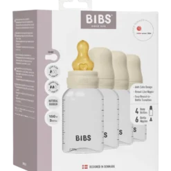 Bibs Baby Bottle Round Latex 150 ml Ivory (4 stk)