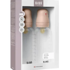 Bibs Baby Bottle Round Latex Medium Flow Blush (2x270 ml)
