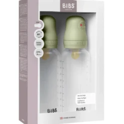 Bibs Baby Bottle Round Latex Medium Flow Sage (2x270 ml)