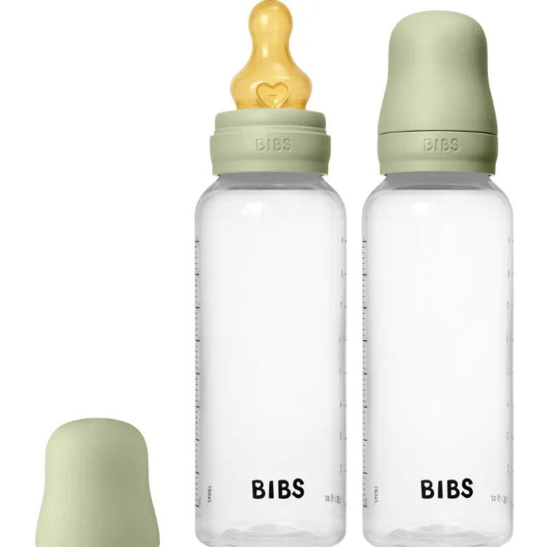 Bibs Baby Bottle Round Latex Medium Flow Sage (2x270 ml)