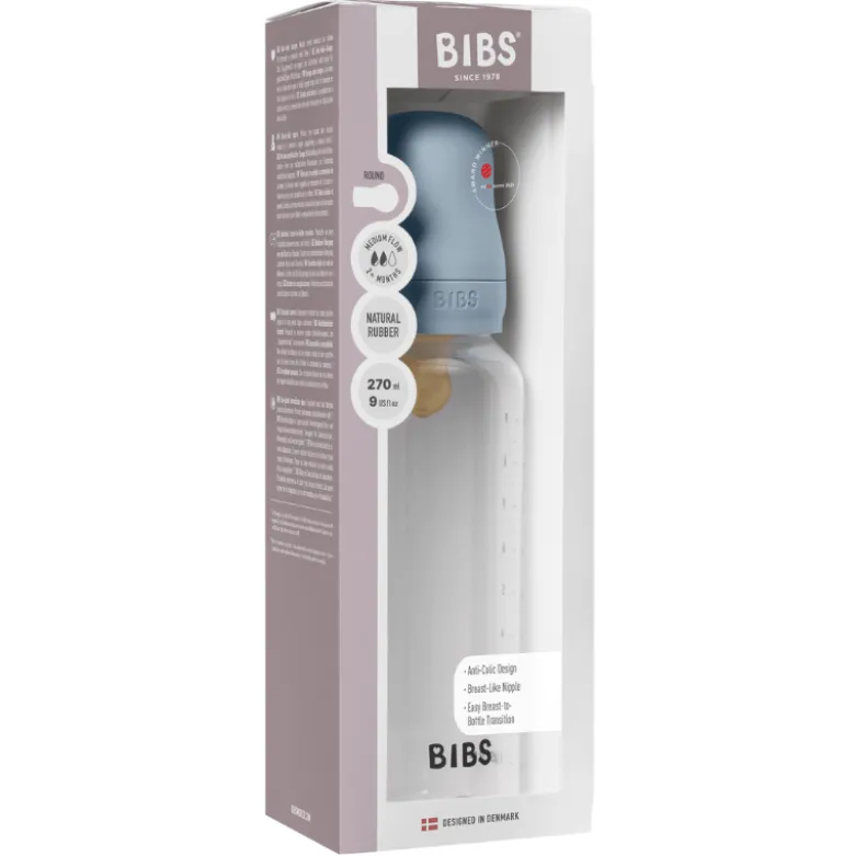 Bibs Baby Bottle Round Latex Medium Flow Baby Blue (270 ml)