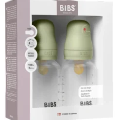 Bibs Baby Bottle Round Latex Slow Flow Sage (2x150 ml)