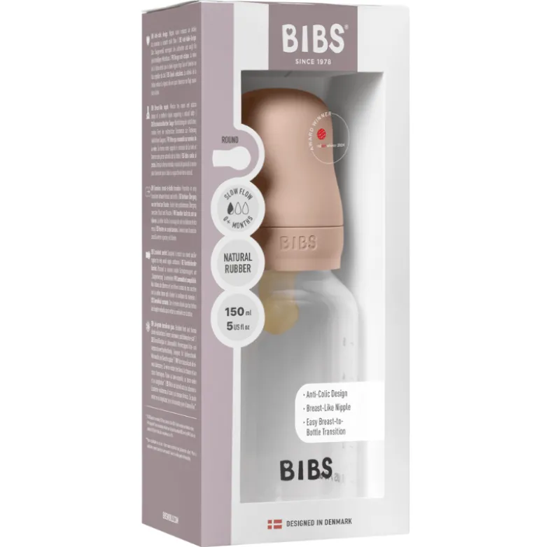 Bibs Baby Bottle Round Latex Slow Flow Blush (150 ml)