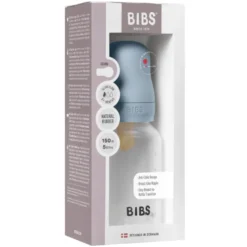 Bibs Baby Bottle Round Latex Slow Flow Baby Blue (150 ml)