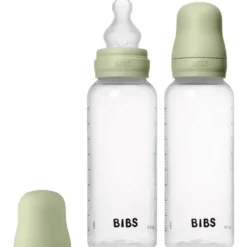 Bibs Baby Bottle Round Silicone Medium Flow Sage (2x270 ml)