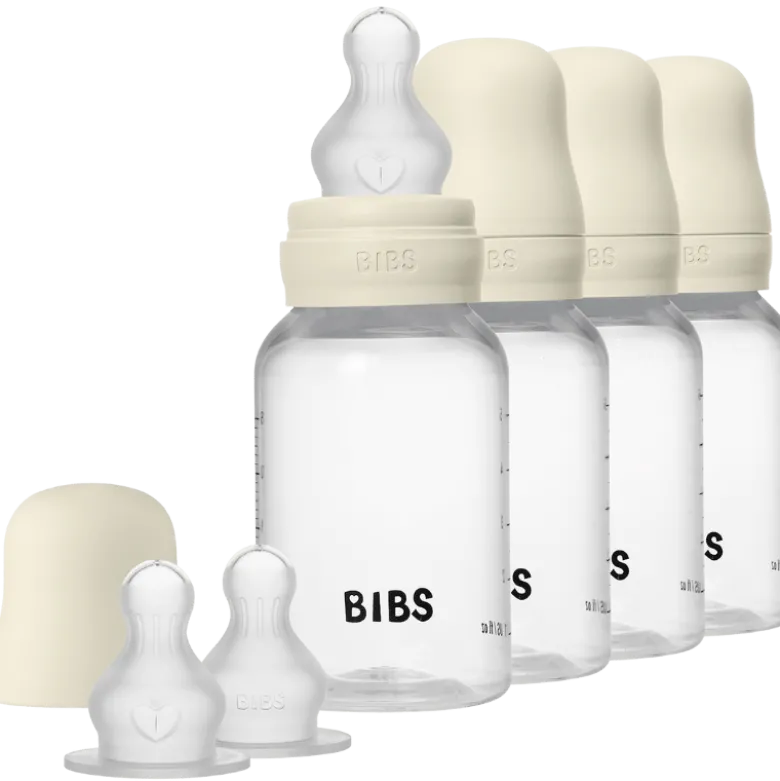 Bibs Baby Bottle Round Silicone 150 ml Ivory (4 stk)