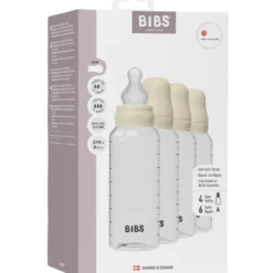 Bibs Baby Bottle Round Silicone 270 ml Ivory (4 stk)