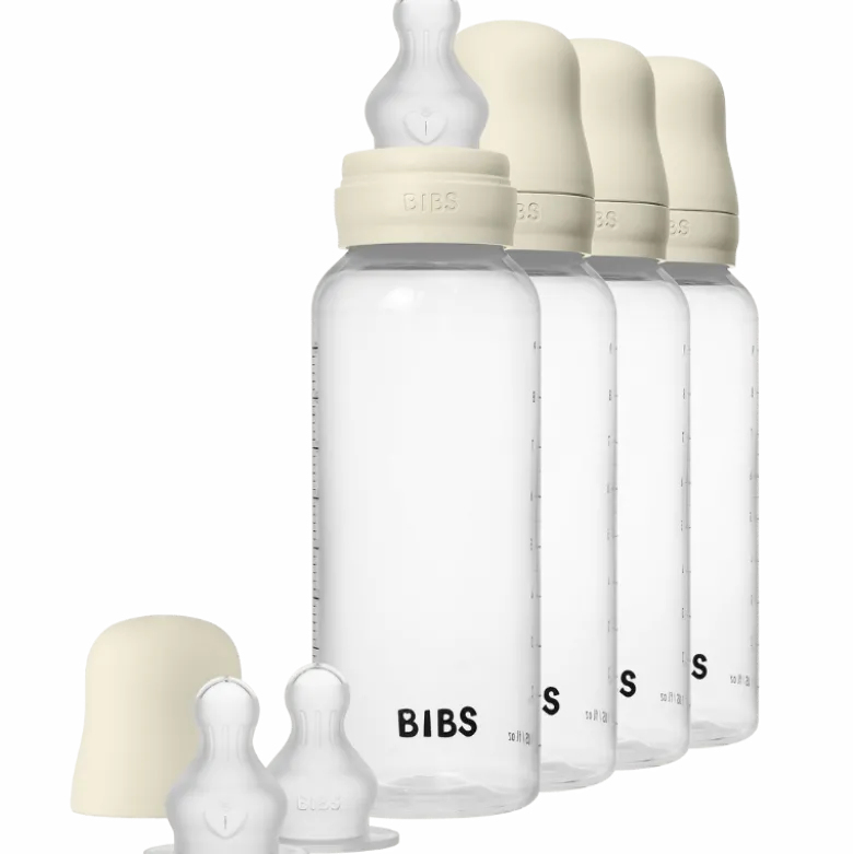 Bibs Baby Bottle Round Silicone 270 ml Ivory (4 stk)