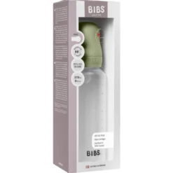 Bibs Baby Bottle Round Silicone Medium Flow Sage (270 ml)