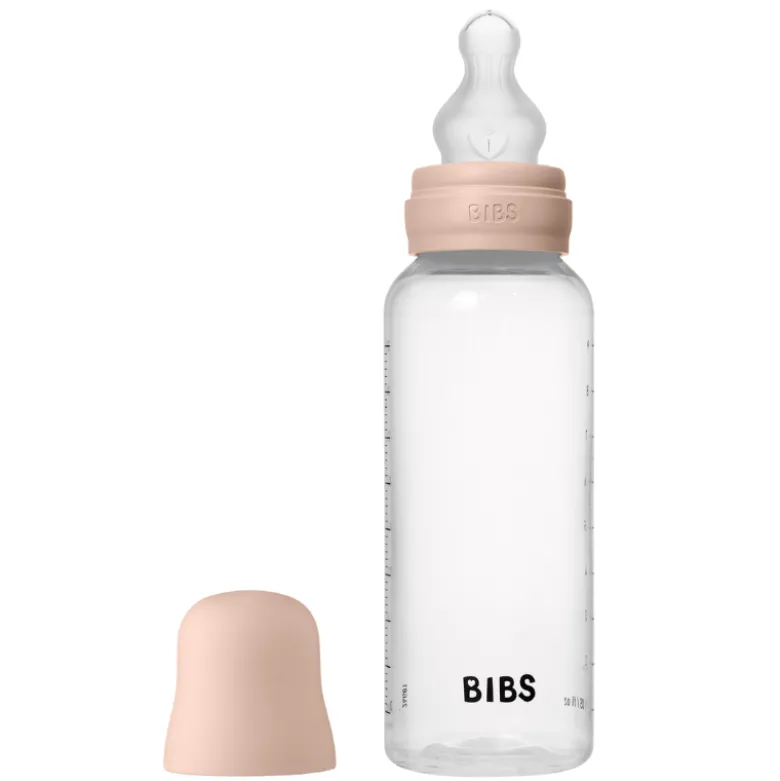 Bibs Baby Bottle Round Silicone Medium Flow Blush (270 ml)