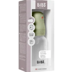 Bibs Baby Bottle Round Silicone Slow Flow Sage (150 ml)