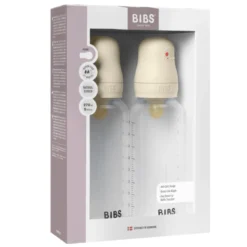 Bibs Baby Bottle Round Silicone Medium Flow Ivory (2x270 ml)