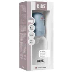 Bibs Baby Bottle Round Silicone Slow Flow Baby Blue (150 ml)