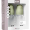 Bibs Baby Bottle Round Silicone Slow Flow Sage (2x150 ml)