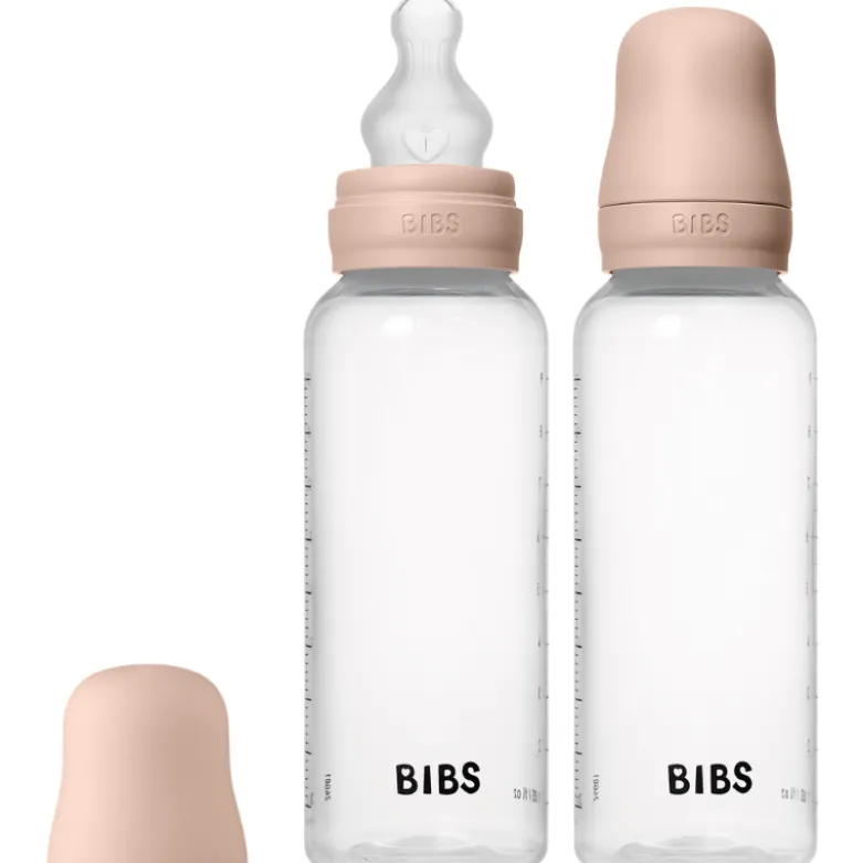 Bibs Baby Bottle Round Silicone Medium Flow Blush (2x270 ml)
