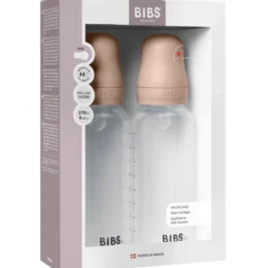 Bibs Baby Bottle Round Silicone Medium Flow Blush (2x270 ml)