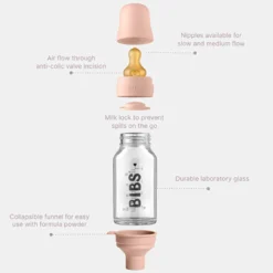 Bibs Baby Glass Bottle Complete Set Latex Cloud (225 ml)