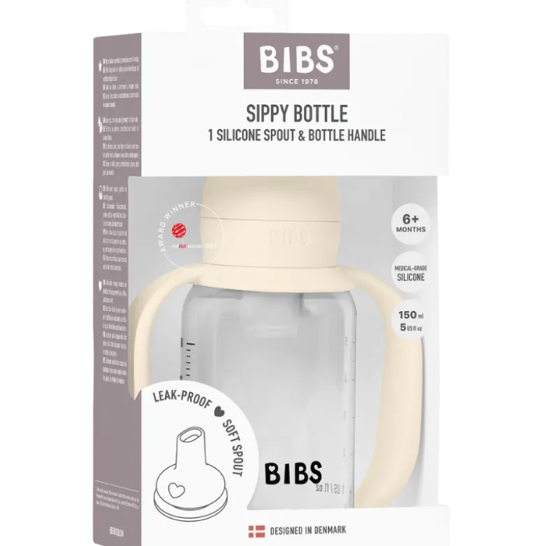Bibs Baby Sippy Bottle Spout Silicone 150 ml Ivory (1 stk)