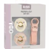 Bibs Colour Pacifier & Loop Clip Gift Set Latex Size 1 Blush (1 sæt)