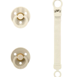 Bibs Colour Pacifier & Loop Clip Gift Set Latex Size 1 Ivory (1 sæt)