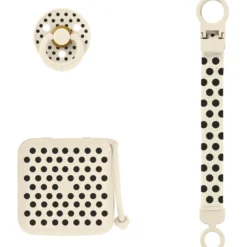 Bibs Gift Set Polka Soothe & Go Latex Size 2 Ivory Black (1 sæt)