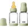 Bibs Glass Baby Bottle Round Latex Slow Flow Sage (2x120 ml)