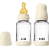 Bibs Glass Baby Bottle Round Latex Slow Flow Ivory (2x120 ml)