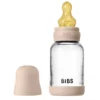 Bibs Glass Baby Bottle Round Latex Slow Flow Blush (120 ml)