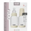 Bibs Glass Baby Bottle Round Silicone Slow Flow Ivory (2x120 ml)