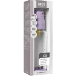 Bibs Glass Boheme Baby Bottle Round Latex Medium Flow Violet Sky (240 ml)